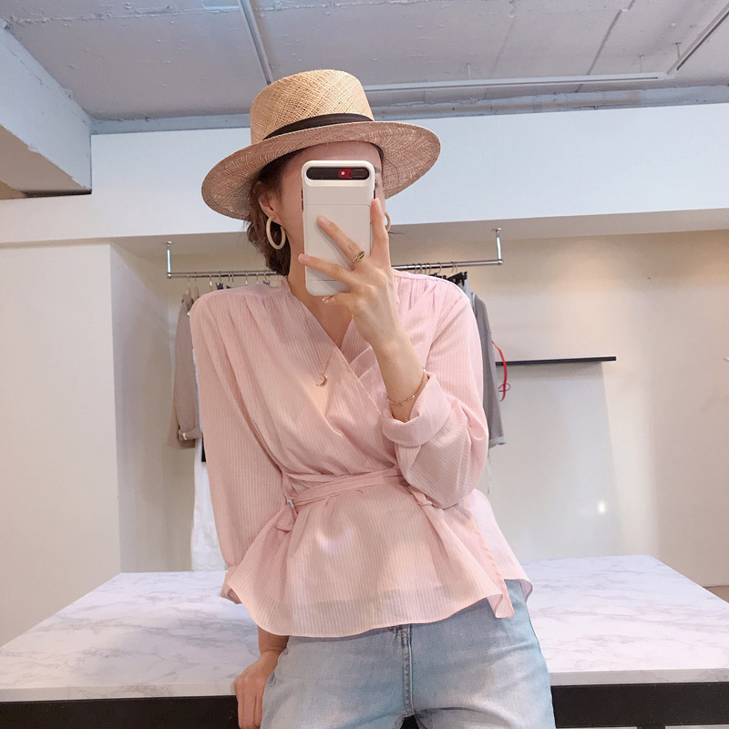 HAM韩国代购 系带 小女人 衬衫 2color D|msdalam kategori Butik wanita / wanita, shirt - dari Buy2taobao.com untuk memberikan perkhidmatan ejen Taobao profesional membeli
