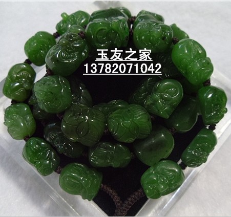 天然碧玉十八罗汉项链和田玉十八罗汉项链男款菠菜绿碧玉罗汉项链在类目 珠宝/钻石/翡翠/黄金, 和田玉, 颈饰中 - 来自Buy2taobao.com提供专业的淘宝代购服务