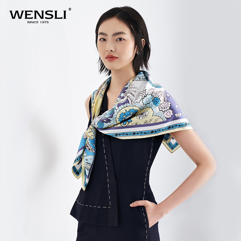 Wensli万事利新款双面印花丝巾真丝大方巾桑蚕丝两用披肩女 馨香|ruв категории Аксессуары, шарф/шарф/шаль - от Buy2taobao.com для оказания профессиональной услуги покупки агента Taobao