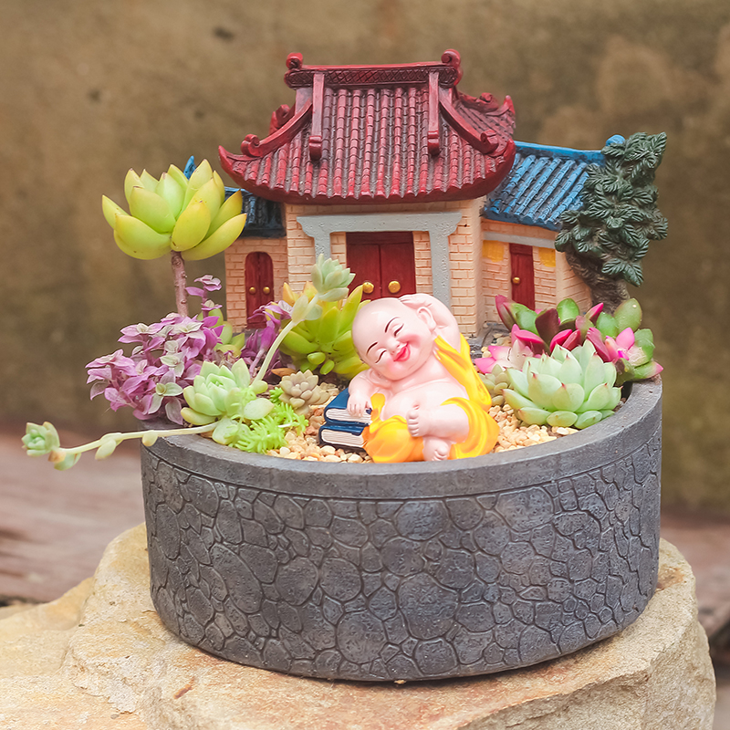 originality Monk Succulent combination Micro Landscape diy Material Science children plant Small potted desktop originality Plantingin the Flower delivery/Flowers simulation/Plants gardening , Creative mini-plant category - from Buy2taobao.com to provide professional Taobao agent buy service