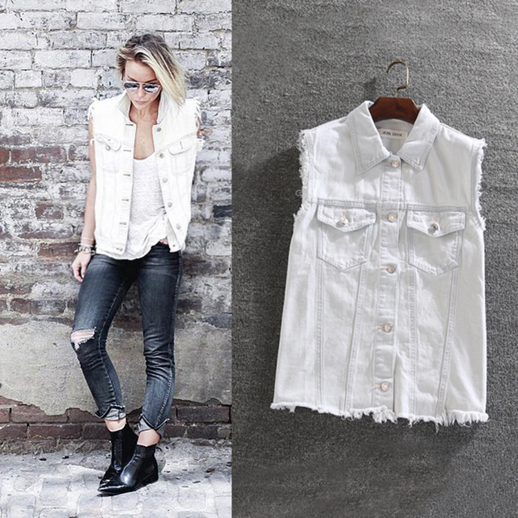 Spring and autumn season the republic of korea BF Loose money leisure time Large Cowboy vest fat MM Large Sleeveless Chaquetain the Women's clothing/Boutique , Large size women category - from Buy2taobao.com to provide professional Taobao agent buy service