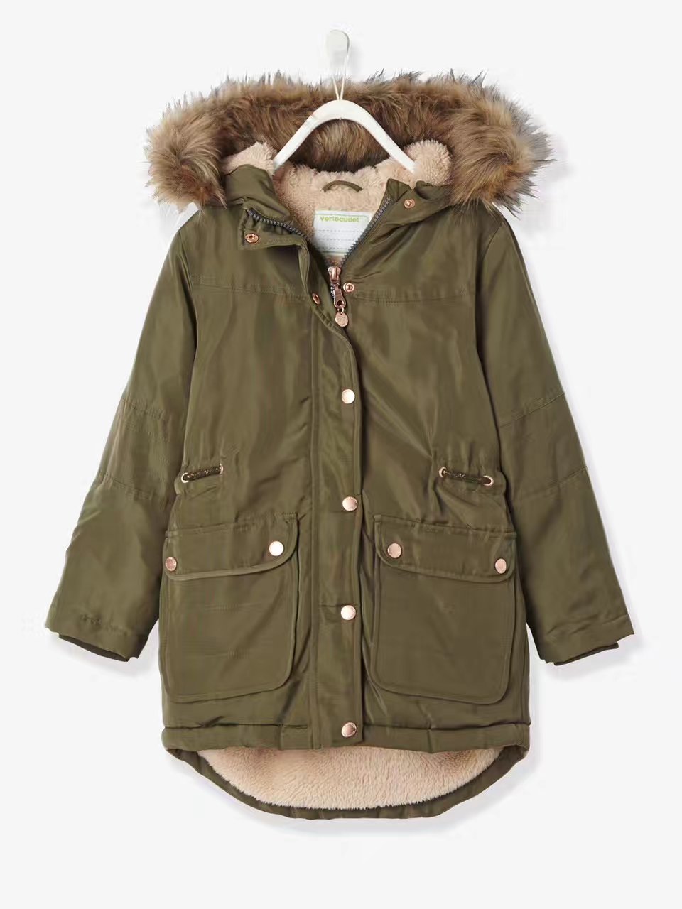 France men and women winter Plush thickening Mid length version Cotton green Hooded cotton-padded jacket Inside Coral cotton-padded clothesin the Children/Baby/Family fitted , Cotton-padded jacket/Padded category - from Buy2taobao.com to provide professional Taobao agent buy service