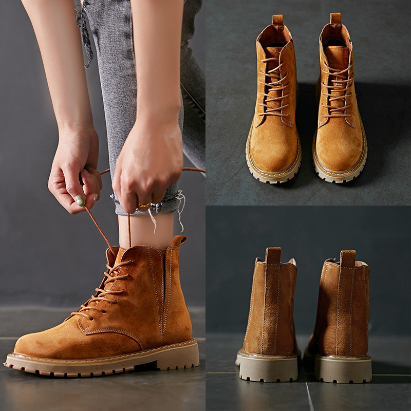 2019 new pattern Spring Riding boots Women's shoes Bootie Flat bottom Versatile England spring and autumn Light tanin the Women's Shoes, Boots category - from Buy2taobao.com to provide professional Taobao agent buy service