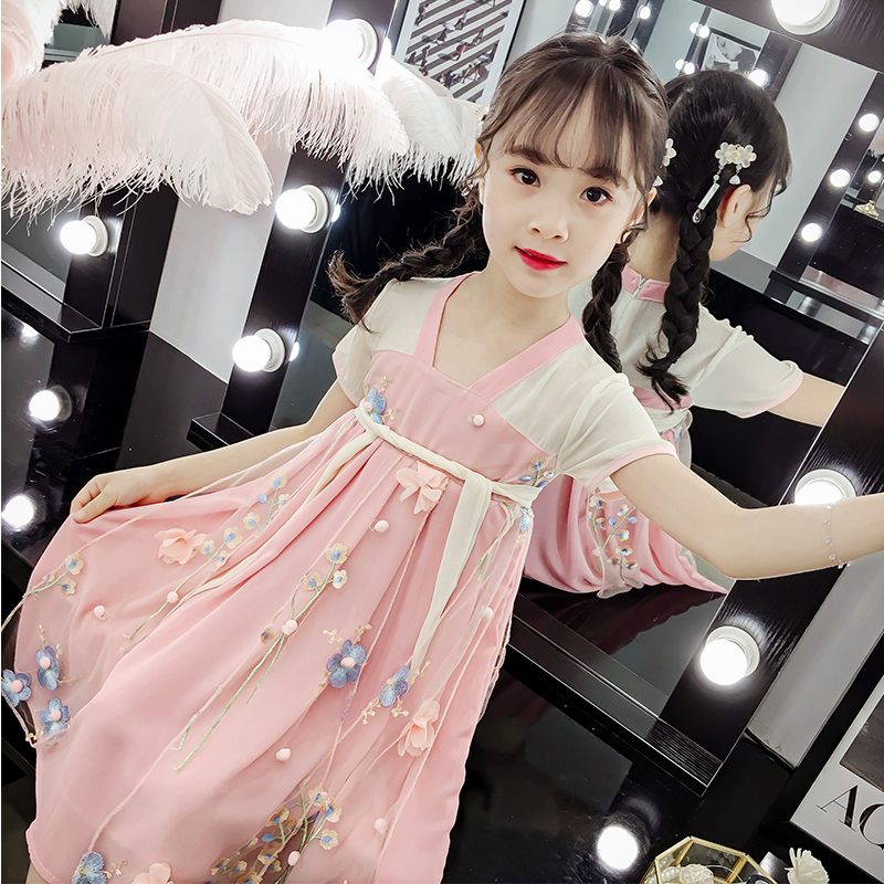 汉服夏装女童装连衣裙超仙女儿童唐装小女孩襦裙中国风古装中大童|ruв категории Детская одежда, детей ципао/костюм/национальная одежда, костюм - от Buy2taobao.com для оказания профессиональной услуги покупки агента Taobao