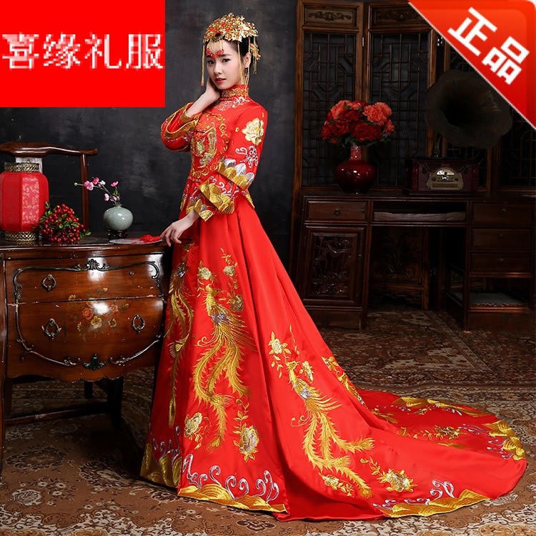 秀禾服2019新款春夏季龙凤褂长款拖尾新娘礼服嫁衣敬酒服旗袍在类目 女装/女士精品, 婚纱/旗袍/礼服, 礼服/晚装中 - 来自Buy2taobao.com提供专业的淘宝代购服务