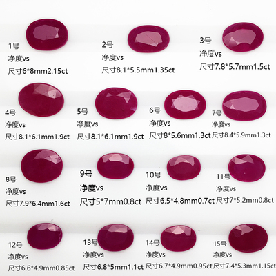 天然无烧无优化缅甸红宝石原石刻面裸石戒面支持定制可出国检证书