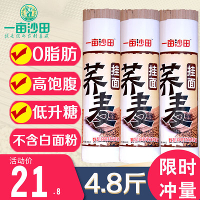 糖尿人无糖精食品荞麦面条健身挂面低脂黑全麦0脂肪芥麦面2400g纯