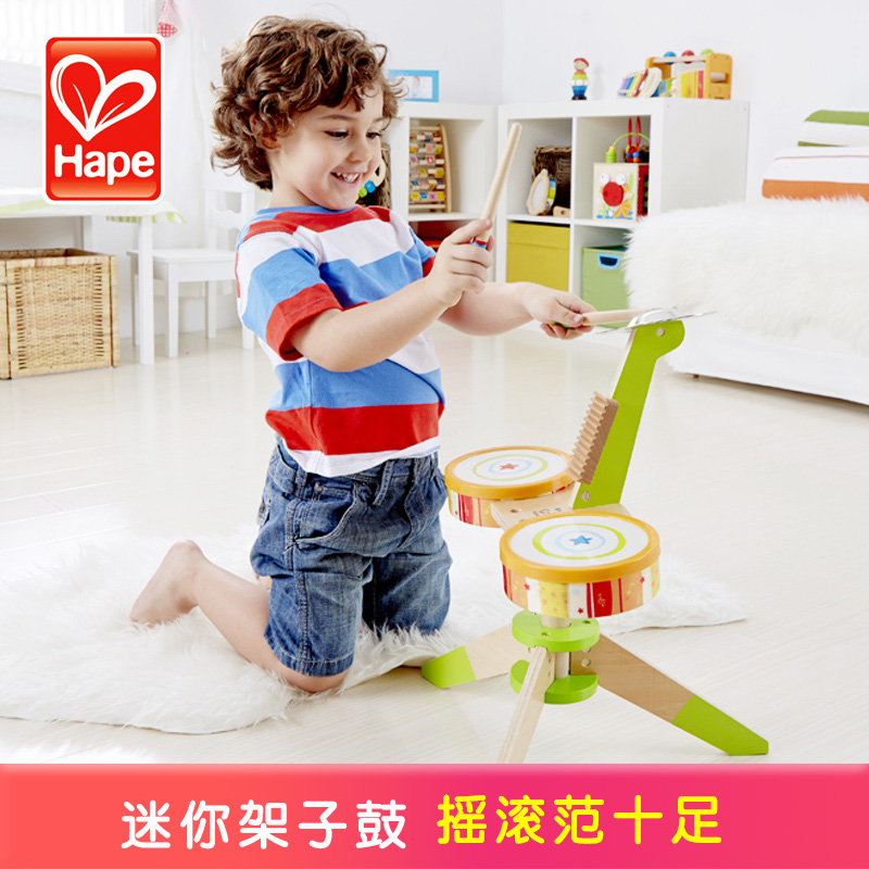 德国Hape儿童架子鼓 音乐早教启蒙玩具木制环保 宝宝敲打打击乐器在类目 玩具/童车/益智/积木/模型, 音乐玩具/儿童乐器, 架子鼓中 - 来自Buy2taobao.com提供专业的淘宝代购服务