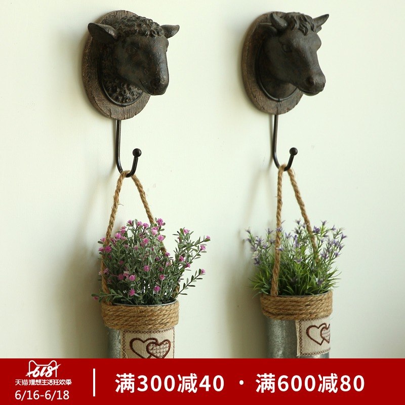 鸟与花家 美式乡村工艺品挂钩墙壁牛羊头装饰挂钩衣帽挂衣钩挂饰在类目 家居饰品, 壁饰中 - 来自Buy2taobao.com提供专业的淘宝代购服务