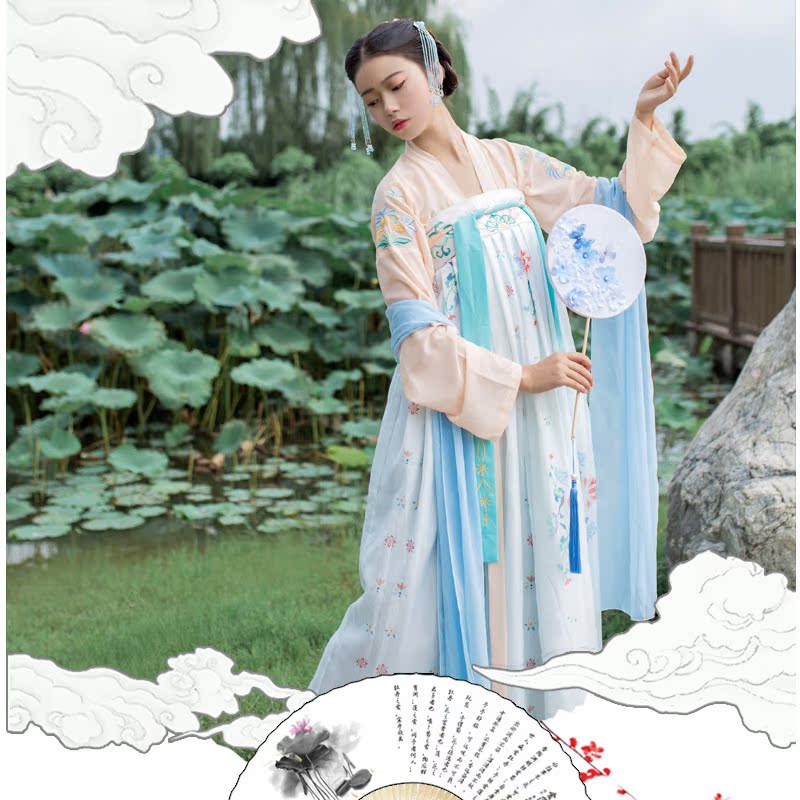 【九如】汉服敦煌复原唐风日常绣花齐胸齐腰襦裙-套装-雎鸠可定制在类目 女装/女士精品, 唐装/民族服装/舞台服装, 民族服装/舞台装中 - 来自Buy2taobao.com提供专业的淘宝代购服务