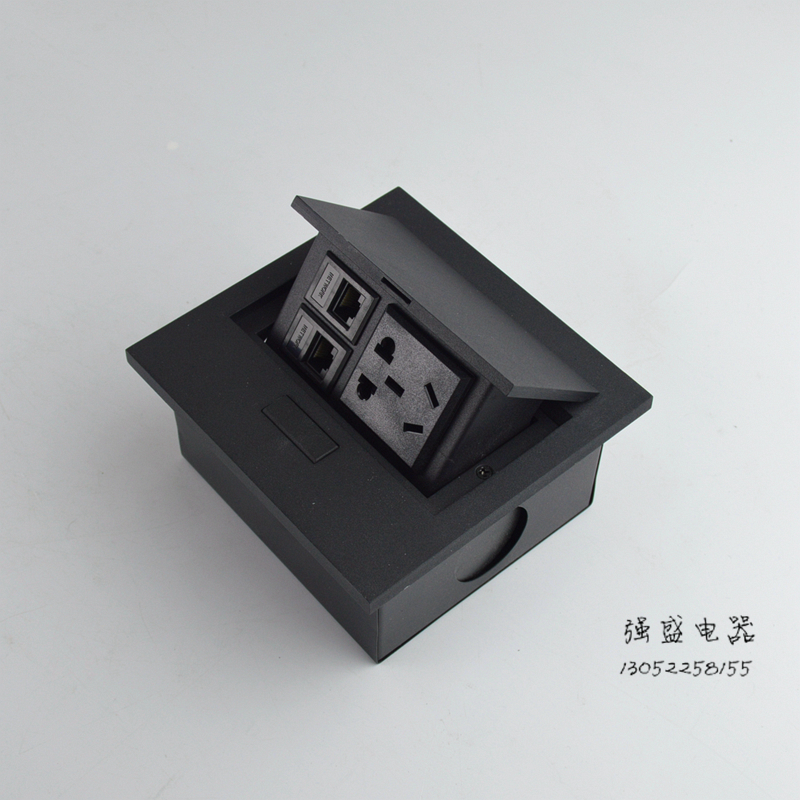 黑色桌面插座弹起式阻尼电源+电话+电脑多媒体会议室办公室|ruв категории электронный/электрик, розетка, выключатель розетка костюм - от Buy2taobao.com для оказания профессиональной услуги покупки агента Taobao
