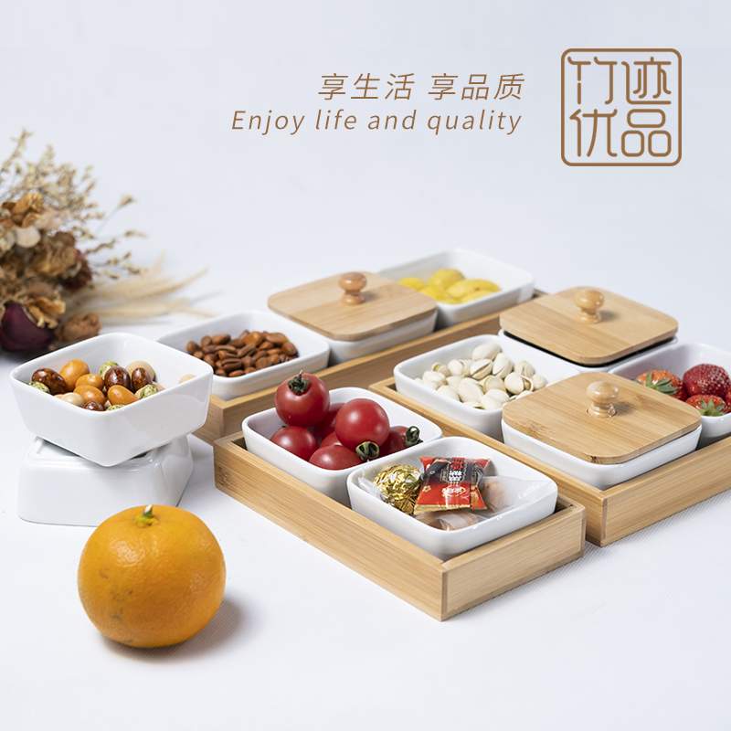 零食干果盘多功能加盖陶瓷盘家用简约客厅茶桌果盘创意水果碟子|msdalam kategori pinggan mangkuk, pinggan mangkuk, mangkuk buah-buahan/plat buah-buahan/bakul buah-buahan - dari Buy2taobao.com untuk memberikan perkhidmatan ejen Taobao profesional membeli