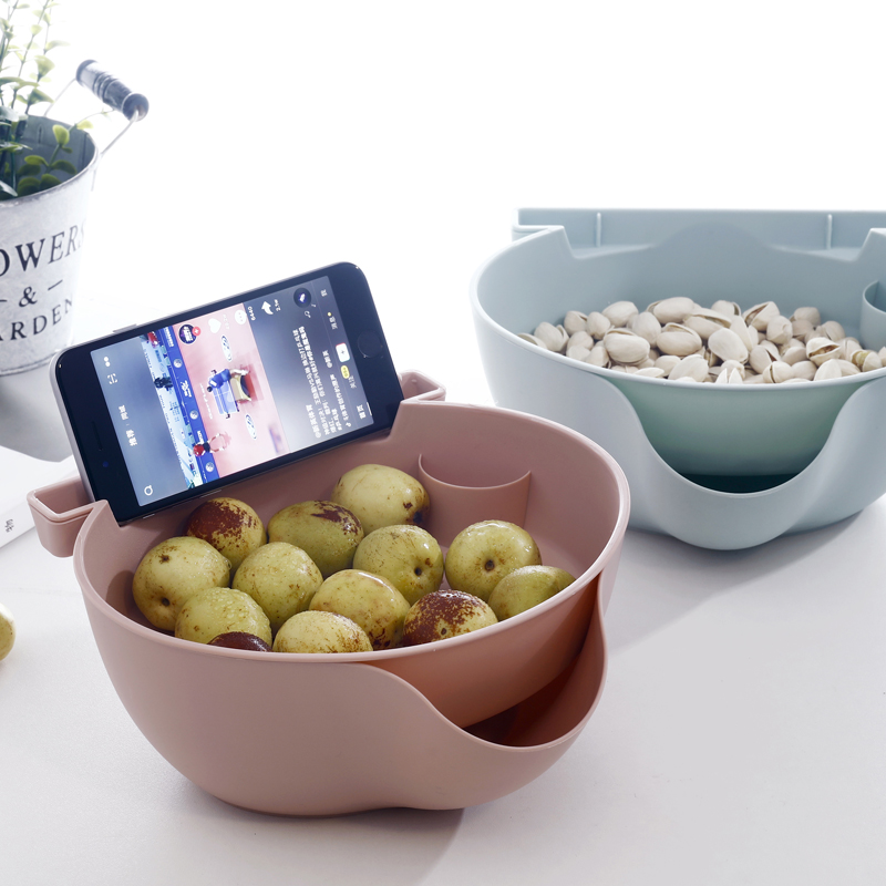double-deck Plastic Vegetable Basket kitchen Leach basket household multi-function Fruit plate Trays Fruits Basket Shopping basketin the Tableware , Tableware , Fruit bowl/Fruit plate/Hamper category - from Buy2taobao.com to provide professional Taobao agent buy service