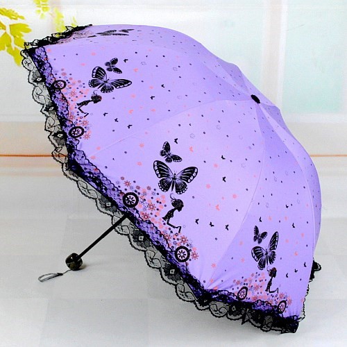 Small sunshade umbrella Portable Lace Umbrella fold lace Vinyl Sunscreen ultraviolet-proof Parasol Xiaoqingin the Home Daily , Umbrella/Rain gear/Rain/Moistureproof , Umbrella category - from Buy2taobao.com to provide professional Taobao agent buy service