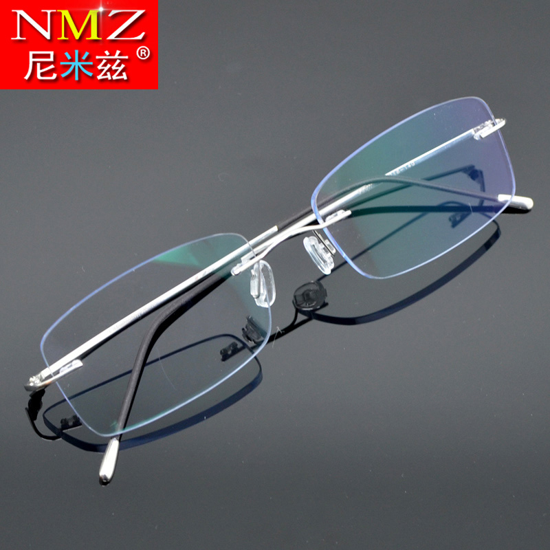 Blue light Frameless glasses Coating Plain glasses Electronic competition mobile phone Goggles Wide Face myopia Pure titanium Spectacle framein the ZIPPO/Swiss Army Knife/Glasses , Glasses category - from Buy2taobao.com to provide professional Taobao agent buy service