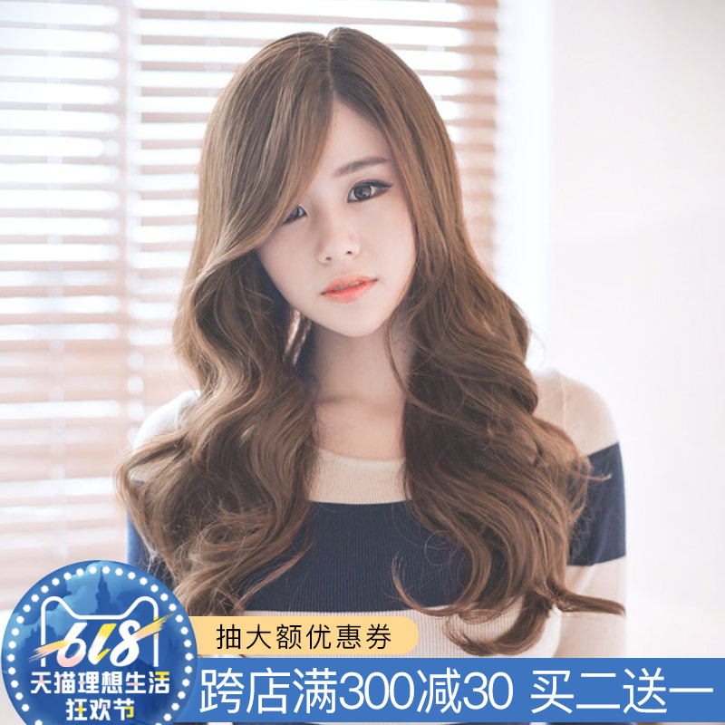 魅丝黛儿柔媚大波浪偏分假发女长卷发蓬松自然网红可爱整顶假发套在类目 美发护发/假发, 假发, 整顶假发中 - 来自Buy2taobao.com提供专业的淘宝代购服务
