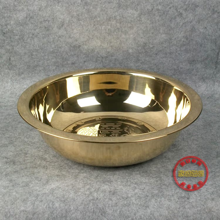 Copper Basin Pure copper thickening Washbasin manual Pure yellow Copper Basin Copper Basin Fengshui Wedding celebration Wedding Giftsin the Festive supplies/Gift , Other Festival Gifts category - from Buy2taobao.com to provide professional Taobao agent buy service