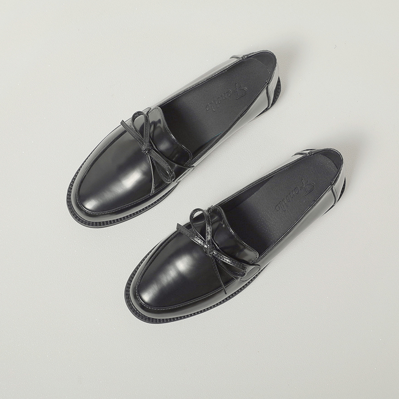 Autumn 2018 new pattern Korean Edition England Baby leather shoes Harajuku Single shoes College wind bow Flat bottom Doug shoesin the Women's Shoes, Low shoes category - from Buy2taobao.com to provide professional Taobao agent buy service