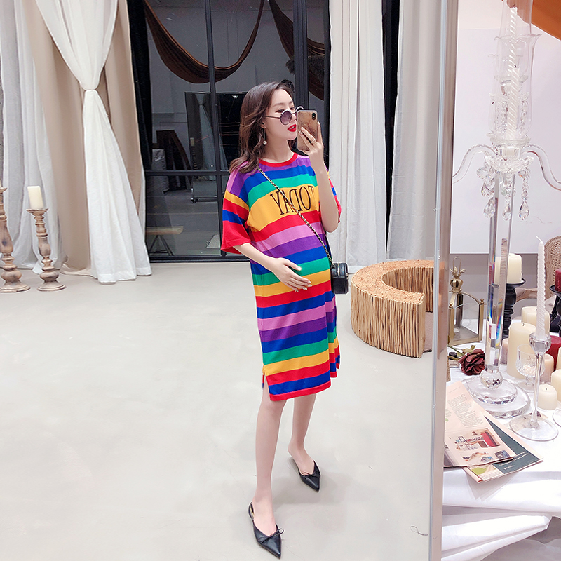 孕妇短袖连衣裙条纹夏装 孕妇装裙子夏天时尚中长款 韩版2019新款在类目 孕妇装/孕产妇用品/营养, 孕妇装, 连衣裙中 - 来自Buy2taobao.com提供专业的淘宝代购服务