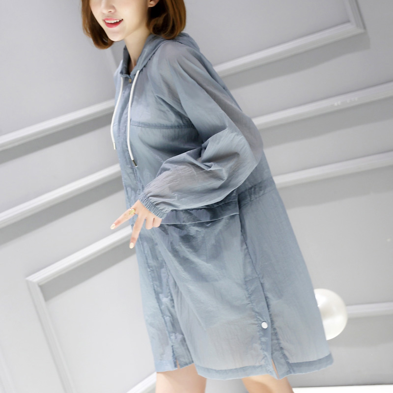 安妮猫韩国2019春夏款宽松连帽中长款防晒衣风衣女外套沙滩服衫在类目 女装/女士精品, 风衣中 - 来自Buy2taobao.com提供专业的淘宝代购服务