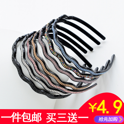 发卡成人气质带齿水钻压发发箍头箍韩版简约洗脸发窟发饰头饰品女