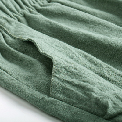 棉麻裤子女2019新款亚麻休闲哈伦裤宽松九分女裤夏季薄款麻料长裤