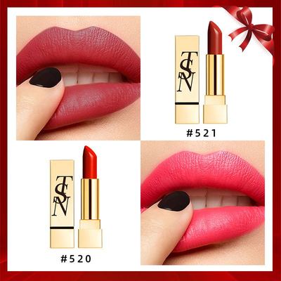 TWINSS方管口红倾慕光感唇膏保湿防水520女王色明星同款