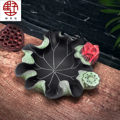 新中式艺术创意烟灰缸荷香酒吧会所客厅书房装饰实用古典个性摆件