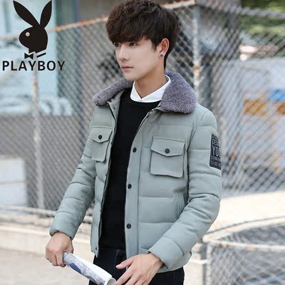 花花公子冬季加厚棉衣男短款韩版修身棉服男装外套青年冬天棉袄子