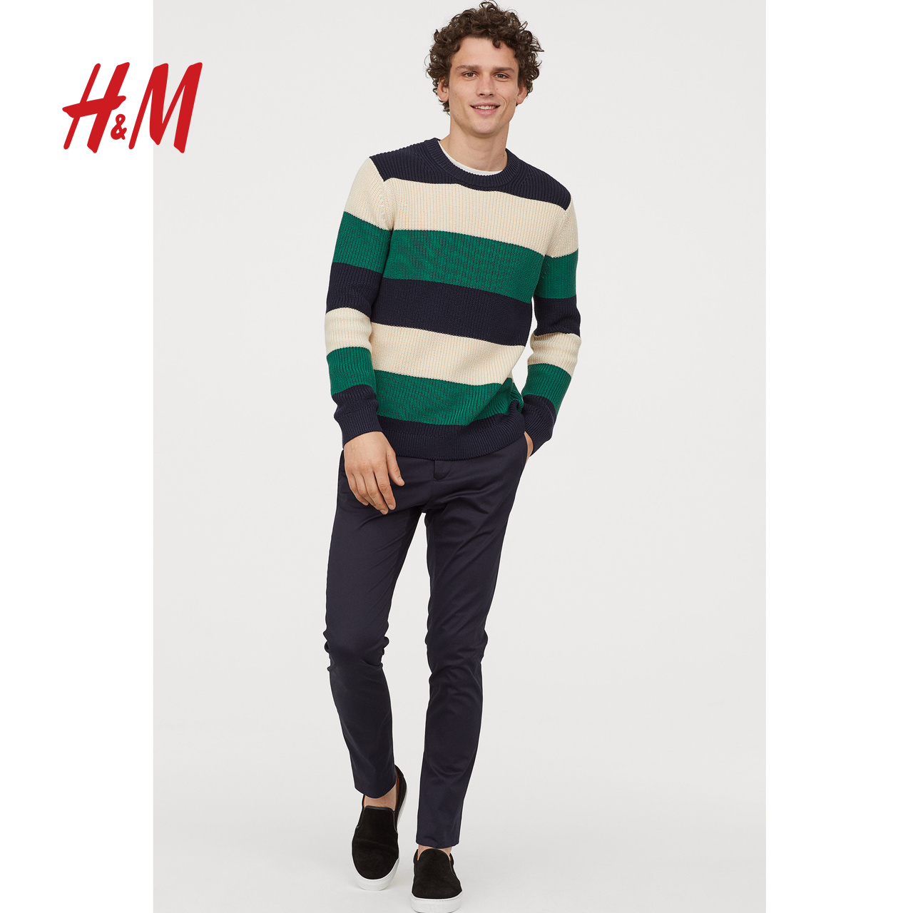 H&M 男裝2019年春季新款 棉質休閑褲 HM0726209在類目 男裝, 休閒褲中 - 來自Buy2taobao.com提供專業的淘寶代購服務
