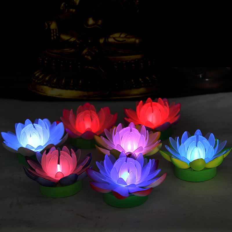 七彩LED莲花灯佛供灯佛堂祈福灯许愿灯手捧灯法会供佛莲花灯荷花|ruв категории фестиваль товаров/подарок, лампа, Lotus лампа/Дэн - от Buy2taobao.com для оказания профессиональной услуги покупки агента Taobao