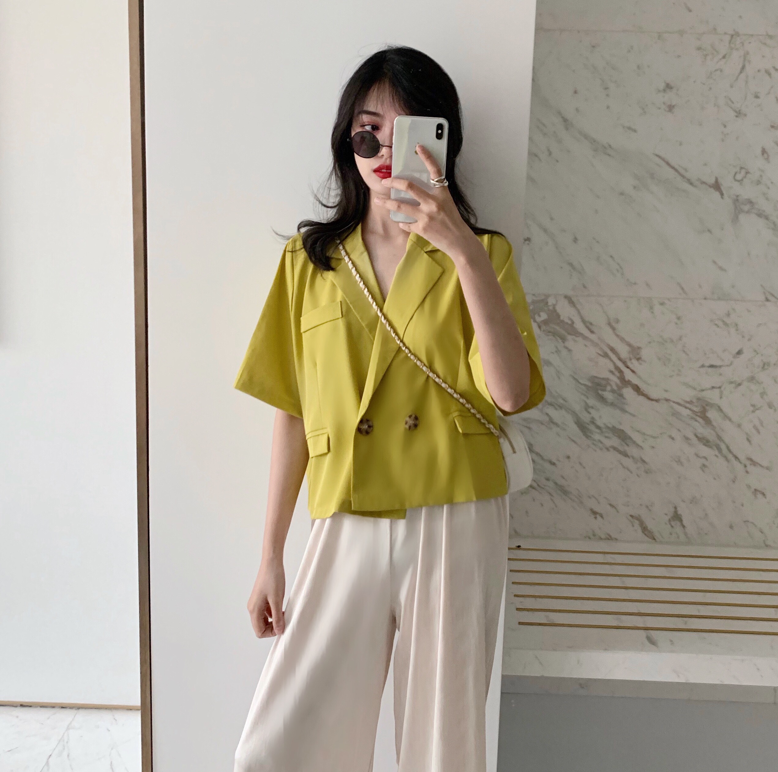 夏季2019新款韩版小众宽松V领短袖西装外套女潮高腰百搭直筒长裤|ruв категории Женская одежда, костюм/студенты школьную форму/обмундирования, Другие костюм - от Buy2taobao.com для оказания профессиональной услуги покупки агента Taobao