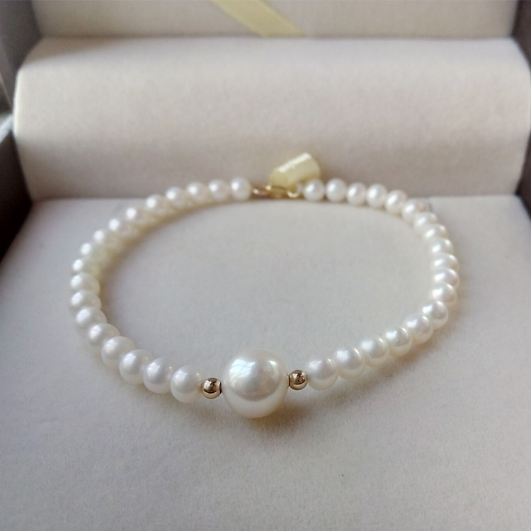 manual DIY Confidante gift natural freshwater circular Pearl Bracelet Anklet Necklace 14K Gold bucklein the Jewelry/Diamond/Jade/Gold , Natural pearls (New) , Bracelets category - from Buy2taobao.com to provide professional Taobao agent buy service