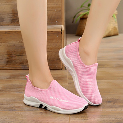透气休闲跑步鞋女单鞋百搭时尚运动平跟鞋女鞋防滑学生懒人鞋布鞋