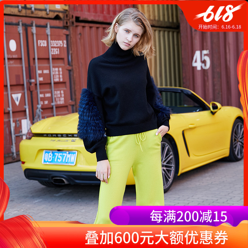 Syncchic星奢CHAU RISING洲升2018秋冬新款灯笼袖皮草羊绒衫女 R|ruв категории Женская одежда, свитер - от Buy2taobao.com для оказания профессиональной услуги покупки агента Taobao