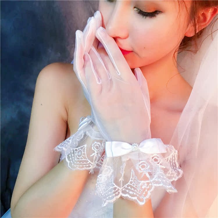 韩式简约夏季优雅短款婚礼结婚手套新娘白色蕾丝婚纱配饰薄款通用|ruв категории Аксессуары, свадебное платье, аксессуары, свадебное перчатки - от Buy2taobao.com для оказания профессиональной услуги покупки агента Taobao