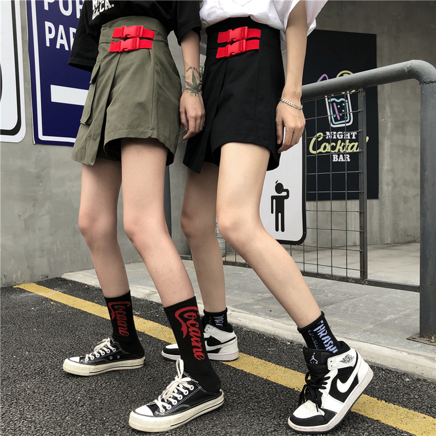 Korean version of the summer ins Harajuku wind Retro Versatile Irregular work clothes Culotte leisure time skirt Short skirtin the Women's clothing/Boutique , Skirts category - from Buy2taobao.com to provide professional Taobao agent buy service