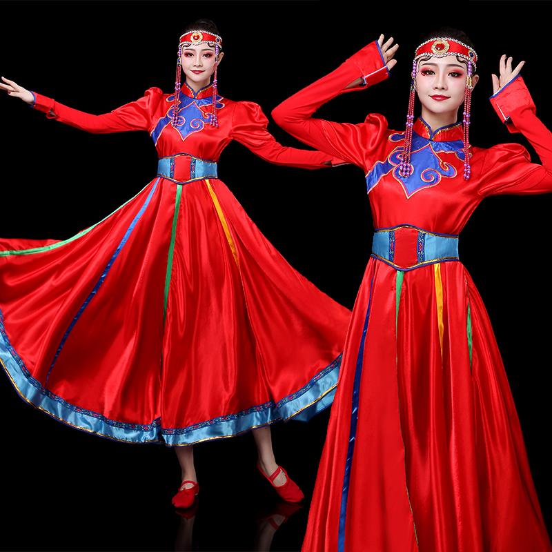 蒙古服装女新款成人内蒙古舞蹈演出服蒙族裙袍现代开场舞大摆裙夏|ruв категории Женская одежда, костюм/национальная одежда/театр костюм, национальная одежда/этап погрузки - от Buy2taobao.com для оказания профессиональной услуги покупки агента Taobao