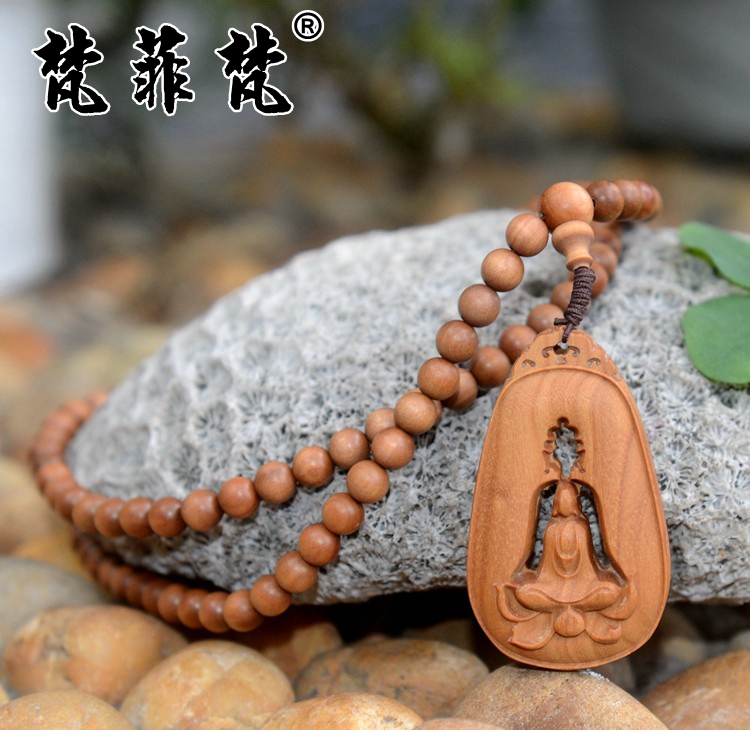 Fanfei Vatican Orthodox school natural India Laoshan Sandalwood 108 Necklace Dark meat Carving beads Pendantin the Accessories/Fashion Jewelry, Pendant/Pendant category - from Buy2taobao.com to provide professional Taobao agent buy service