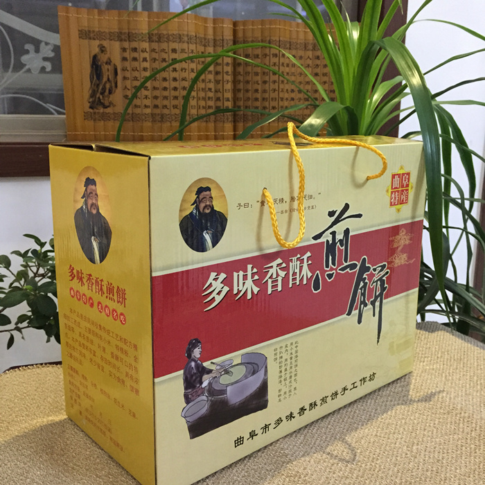山东特产曲阜香酥煎饼杂粮煎饼手工煎饼沂蒙大煎饼2000g礼盒装|ruв категории зерно риса/север и Юг сухих грузов/приправы, удобный момент, блины - от Buy2taobao.com для оказания профессиональной услуги покупки агента Taobao