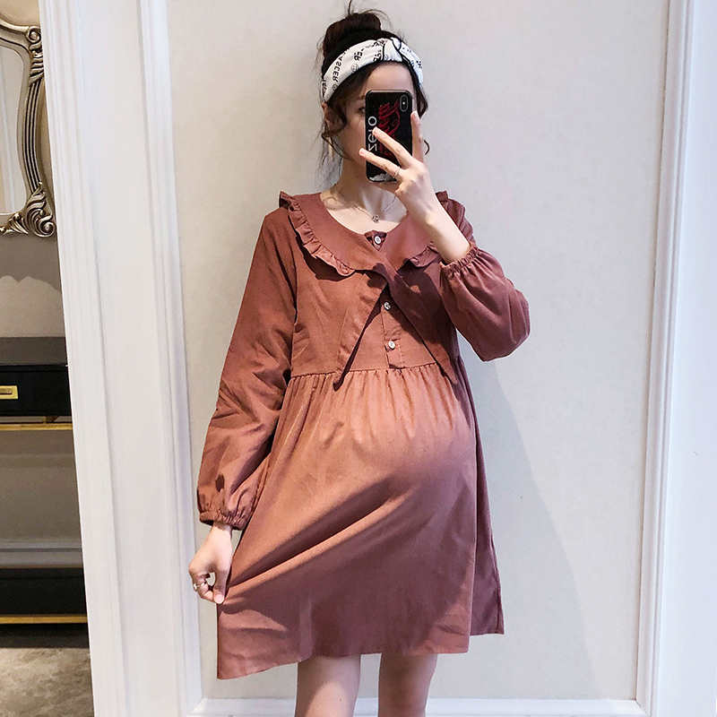 孕妇春装连衣裙韩版中长款可哺乳宽松长裙潮妈春秋时尚款可爱上衣|msdalam kategori Bekalan Ibu / Ibu / Pemakanan, bersalin, pakaian - dari Buy2taobao.com untuk memberikan perkhidmatan ejen Taobao profesional membeli