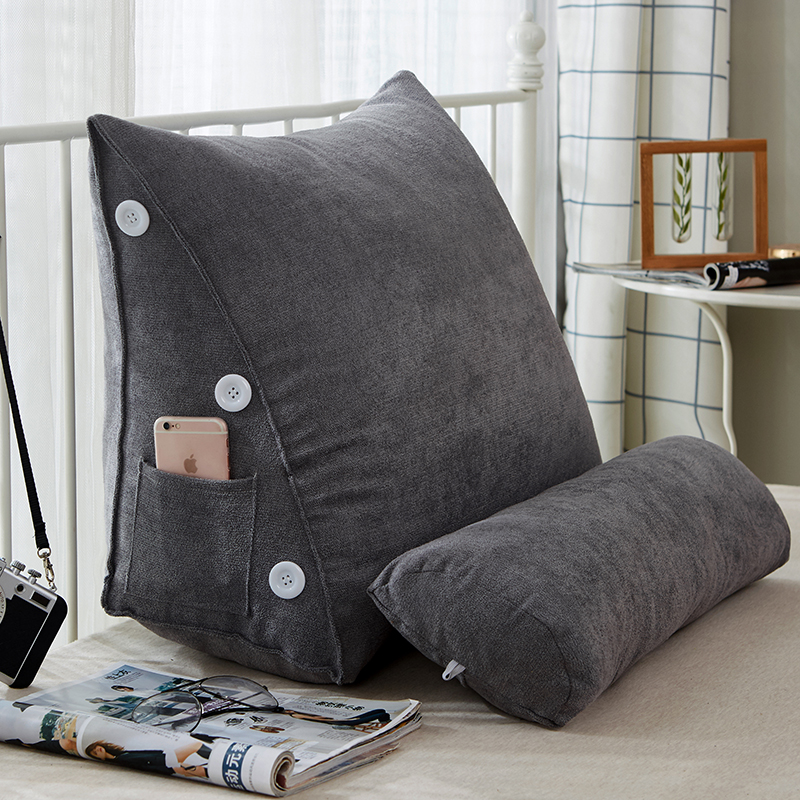 Northern Europe Simplicity Solid Korean Velvet Bedside Trigonal zone Headrest backrest Windows Pillow sofa Cushion zipperin the Home Fabric , Pillow/Pillow category - from Buy2taobao.com to provide professional Taobao agent buy service