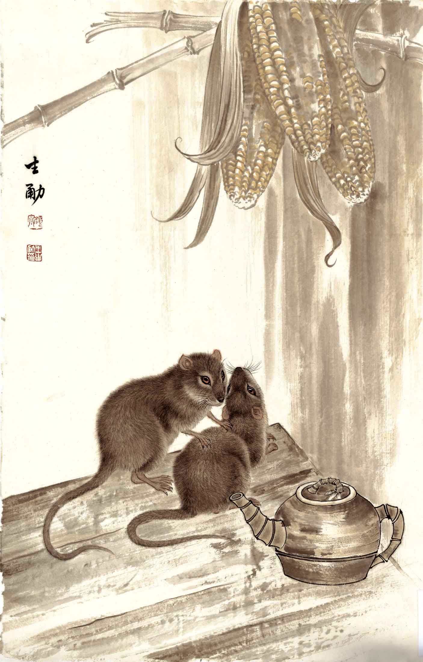 “鼠年鼠画”，拿起画笔画一只属于自己的水墨老鼠-搜狐大视野-搜狐新闻
