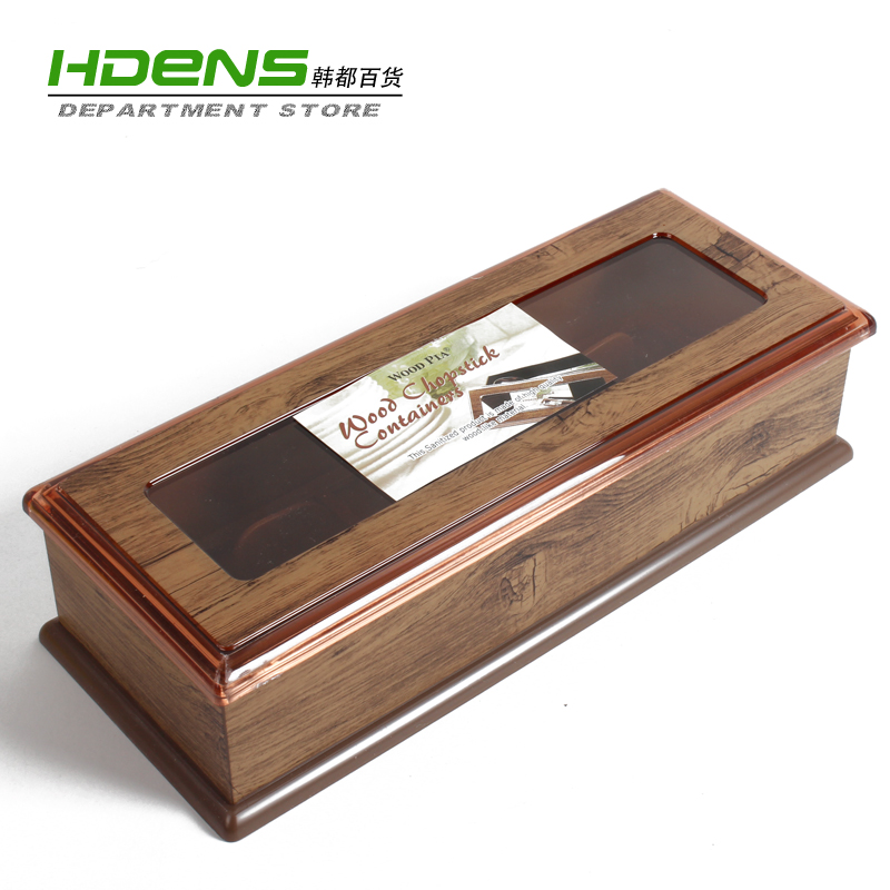 the republic of korea Imported chopsticks storage box chopsticks Spoon Storage Dedicated Hotel household Wood color Plastic cutleryin the Tableware , Tableware , Tableware cage/Shelf category - from Buy2taobao.com to provide professional Taobao agent buy service