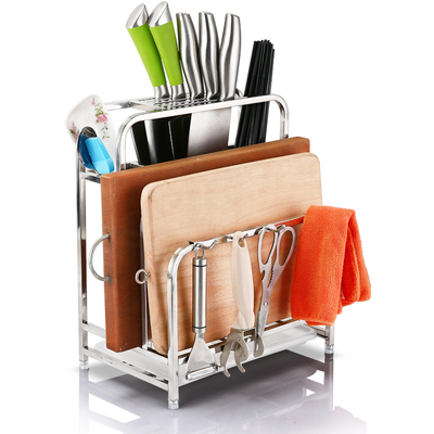 达派屋 厨房刀架置物架砧板架筷子架不锈钢刀座壁挂收纳勺子架