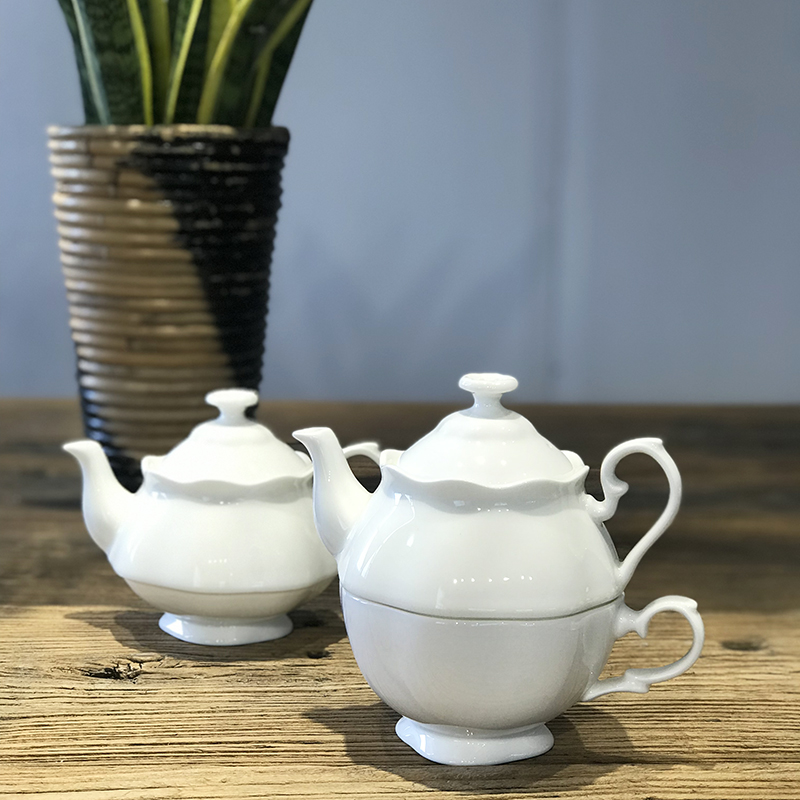 flaw White Bone 45% Bone meal teapot lace Coffee pot Afternoon teapot one Strainerin the Tableware , Coffee , Coffee pot category - from Buy2taobao.com to provide professional Taobao agent buy service