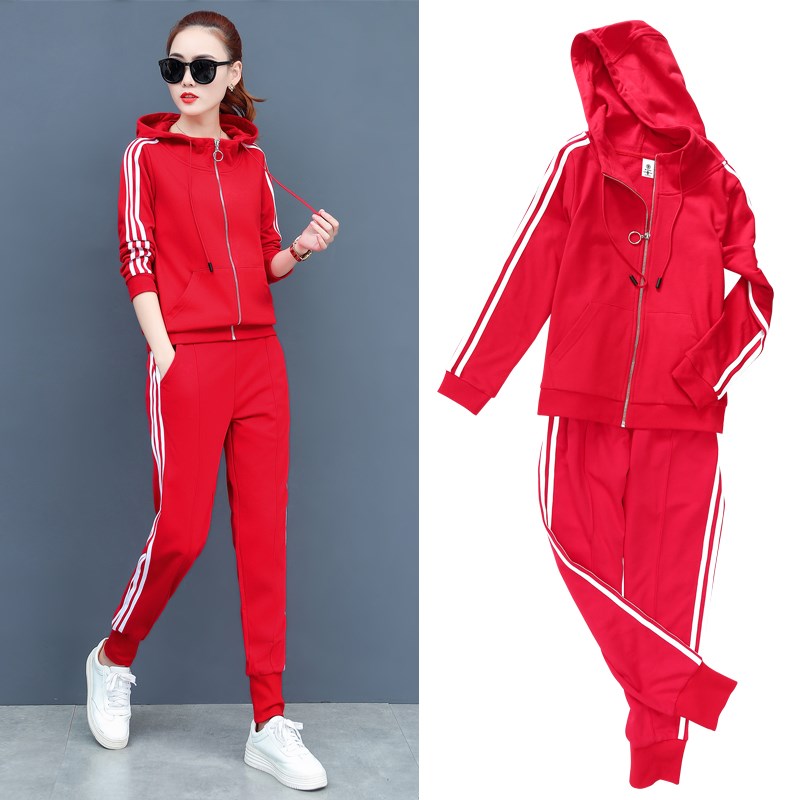 2019 Set of parts suit new pattern Korean Edition Women's wear Spring and autumn season fashion Hooded Athletic Wear Leisure clothes Long sleeve gulesin the Women's clothing/Boutique , Set/Student uniforms/Work uniforms , Leisure sports suit category - from Buy2taobao.com to provide professional Taobao agent buy service