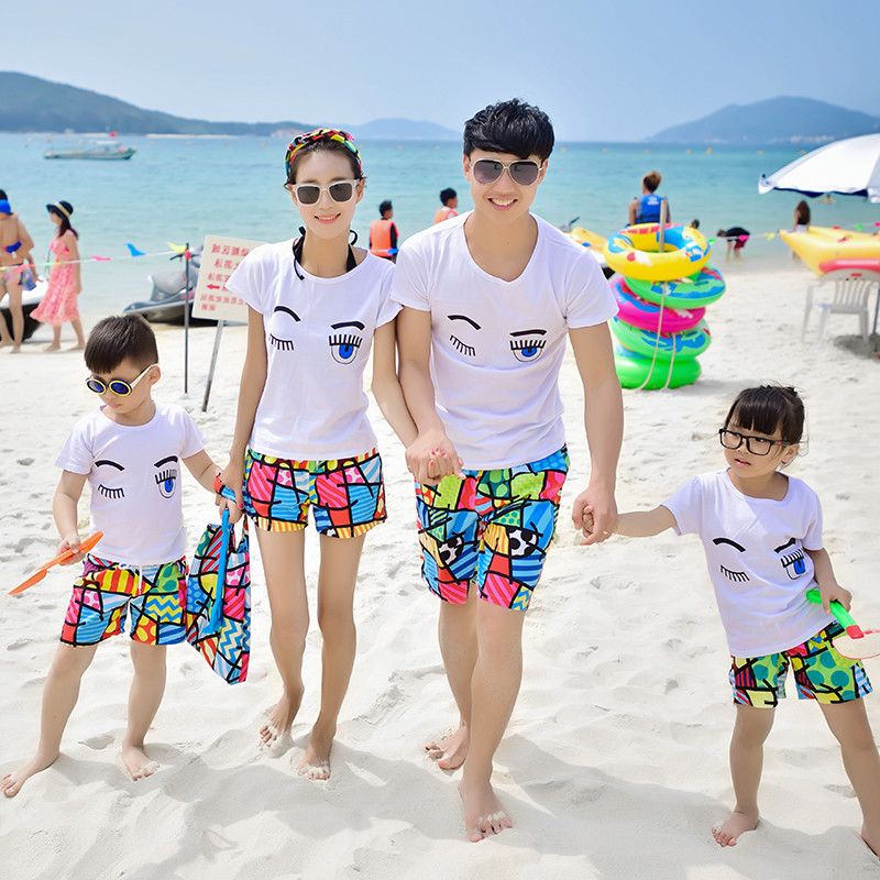 2019 Full decoration Beach pants Seaside Swimming Quick drying pants on vacation Sandy beach Couples dress With children Men and womenin the Sports/Yoga/Fitness/Fans supplies , Swim , Parent Family Pack category - from Buy2taobao.com to provide professional Taobao agent buy service
