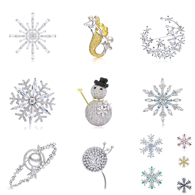 Europe and America Chaopai Net Red Same item crystal Sternum Snowflake swan Brooch overcoat Pintle Aristocratic temperament Jewelryin the Accessories/Fashion Jewelry, Brooch category - from Buy2taobao.com to provide professional Taobao agent buy service