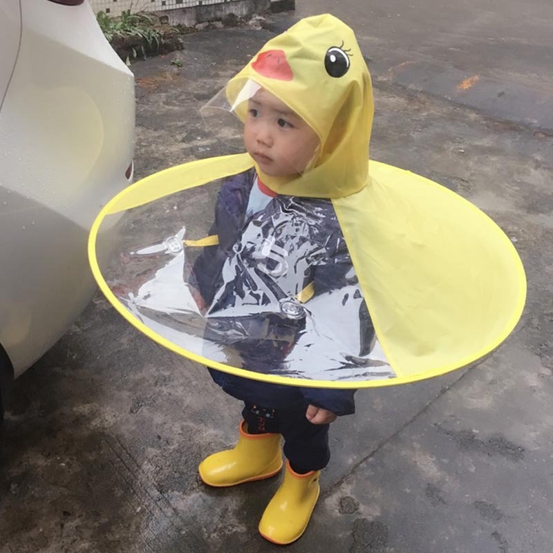汤圆baby自留款 雨天吸睛利器 小黄鸭飞碟帽防水儿童成人加大雨披|ruв категории подгузник/шампунь/вскармливать/тележка кроватью, подтяжки/с ребенком/Поездки товаров, зонтик - от Buy2taobao.com для оказания профессиональной услуги покупки агента Taobao